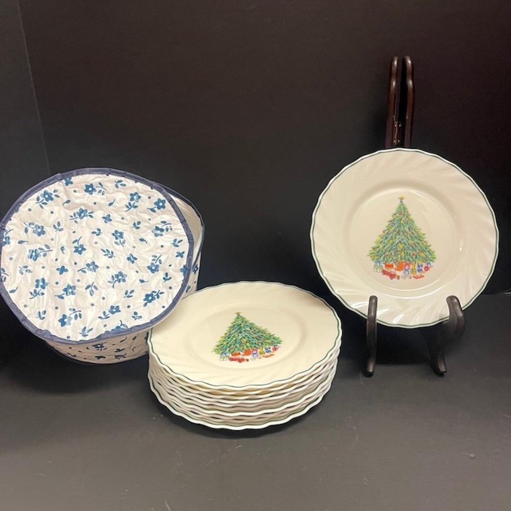 Set of 12 Bread Plates Noel by Salem Porcelle Vintage 1980's